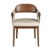 Sedia in noce e similpelle crema