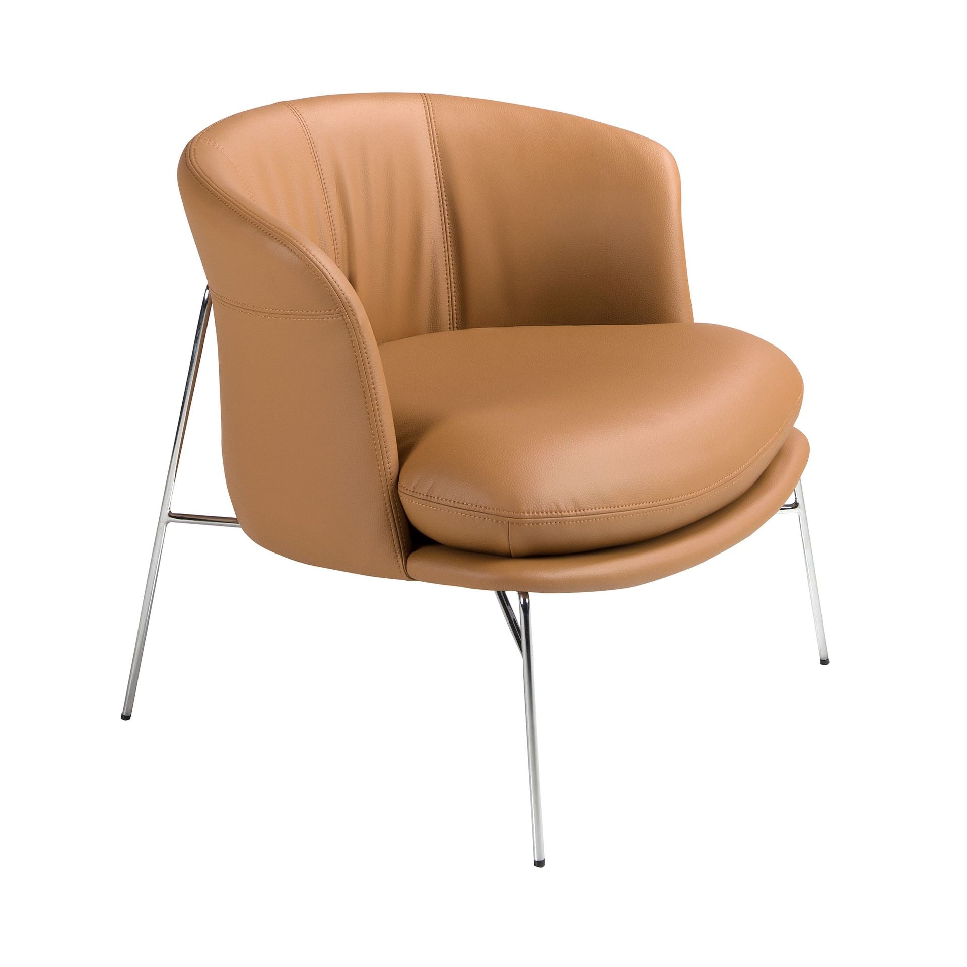 Poltrona rivestita in similipelle marrone