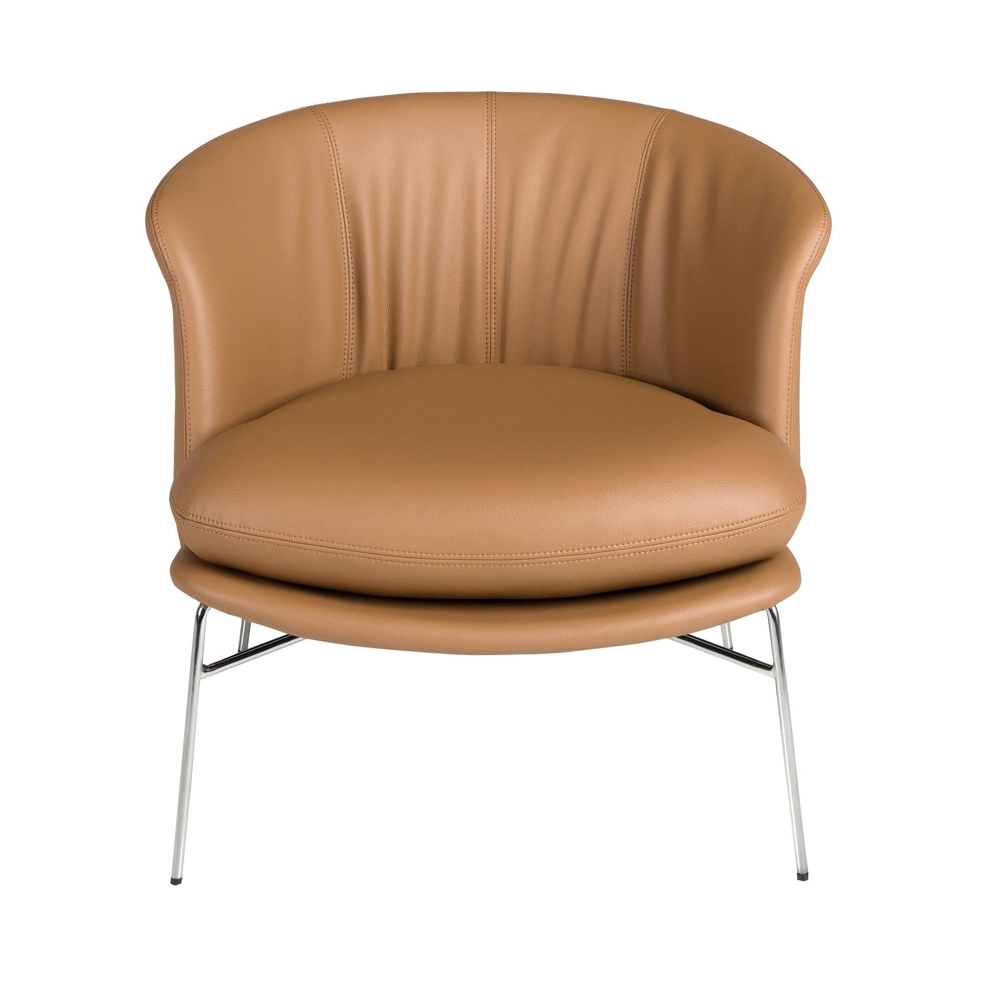 Poltrona rivestita in similipelle marrone