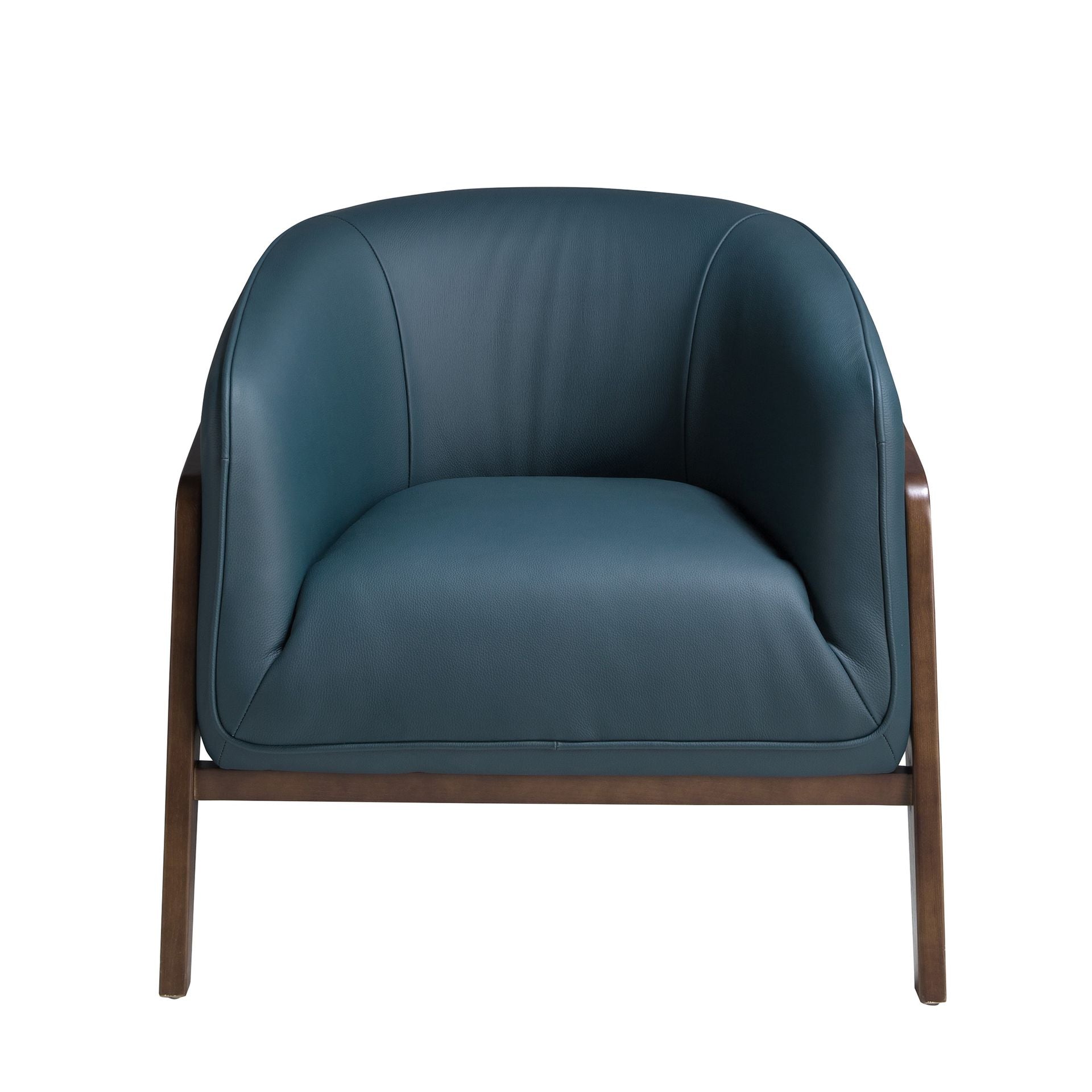 Poltrona in pelle blu petrolio