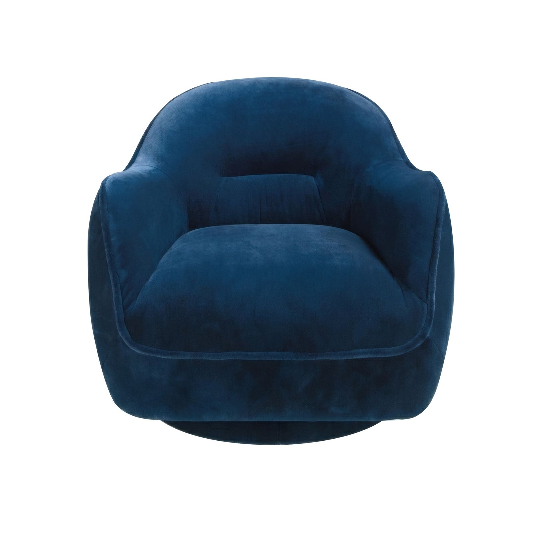Poltrona girevole in velluto blu scuro