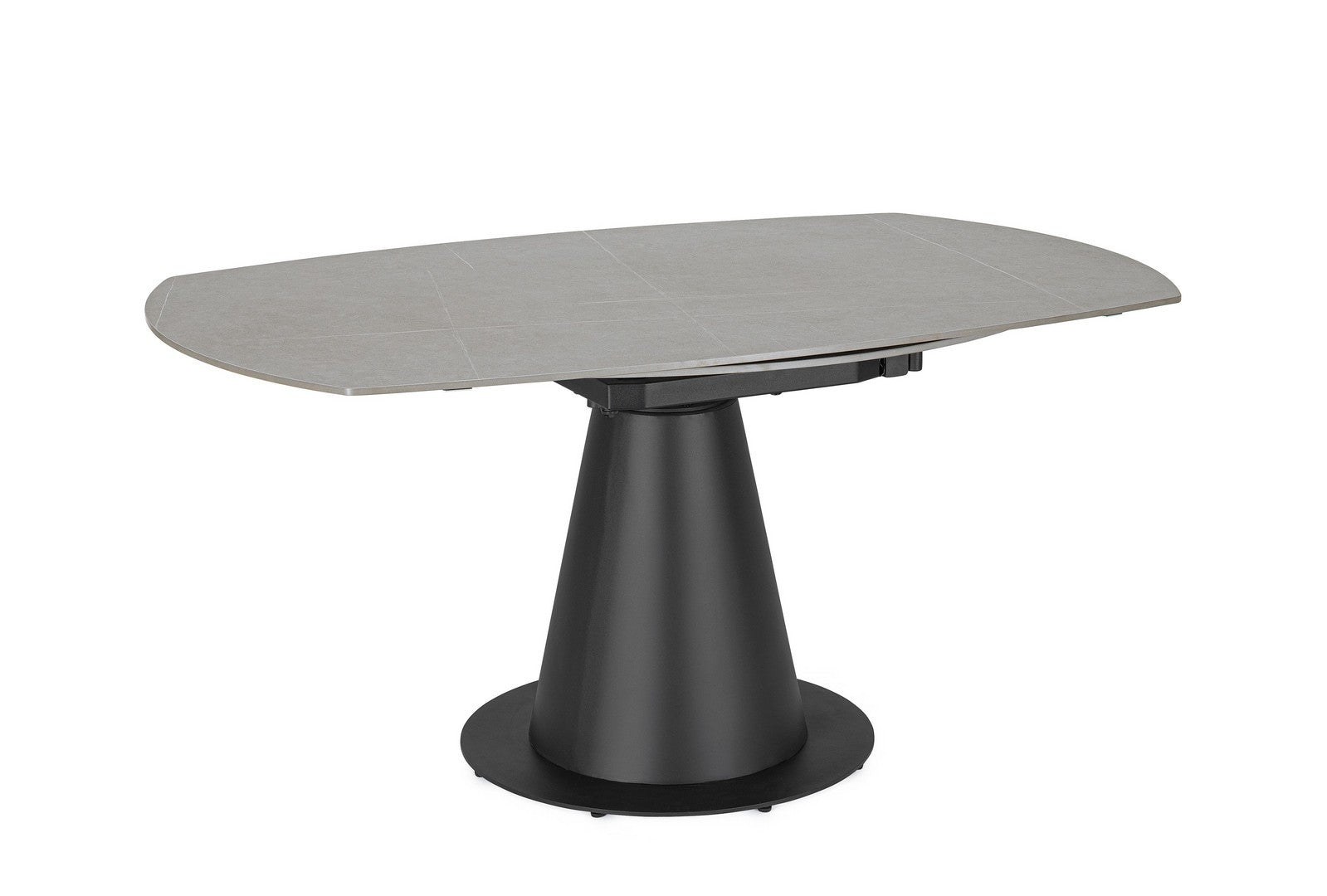 Tavolo allungabile da ovale a rotondo in gres effetto marmo 160x102 cm