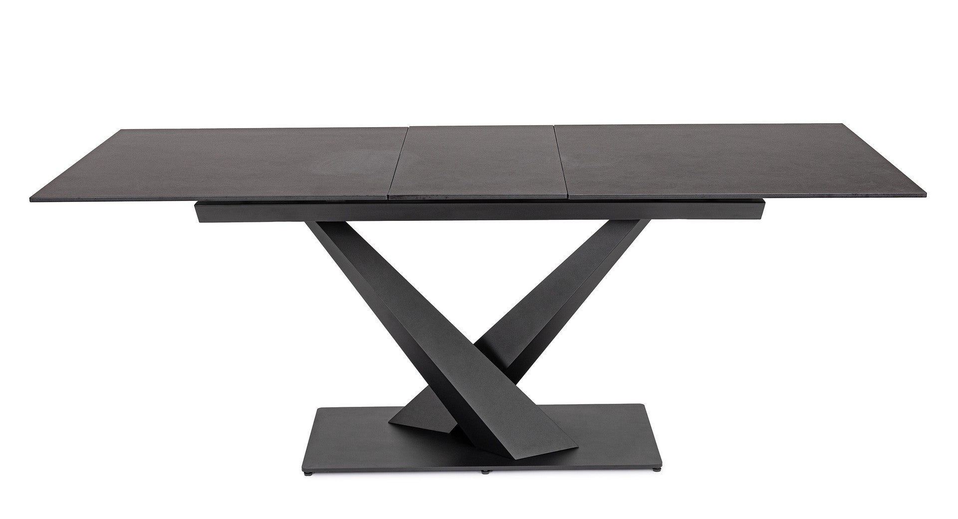 Tavolo allungabile in gres porcellanato effetto marmo 160-200x90 cm