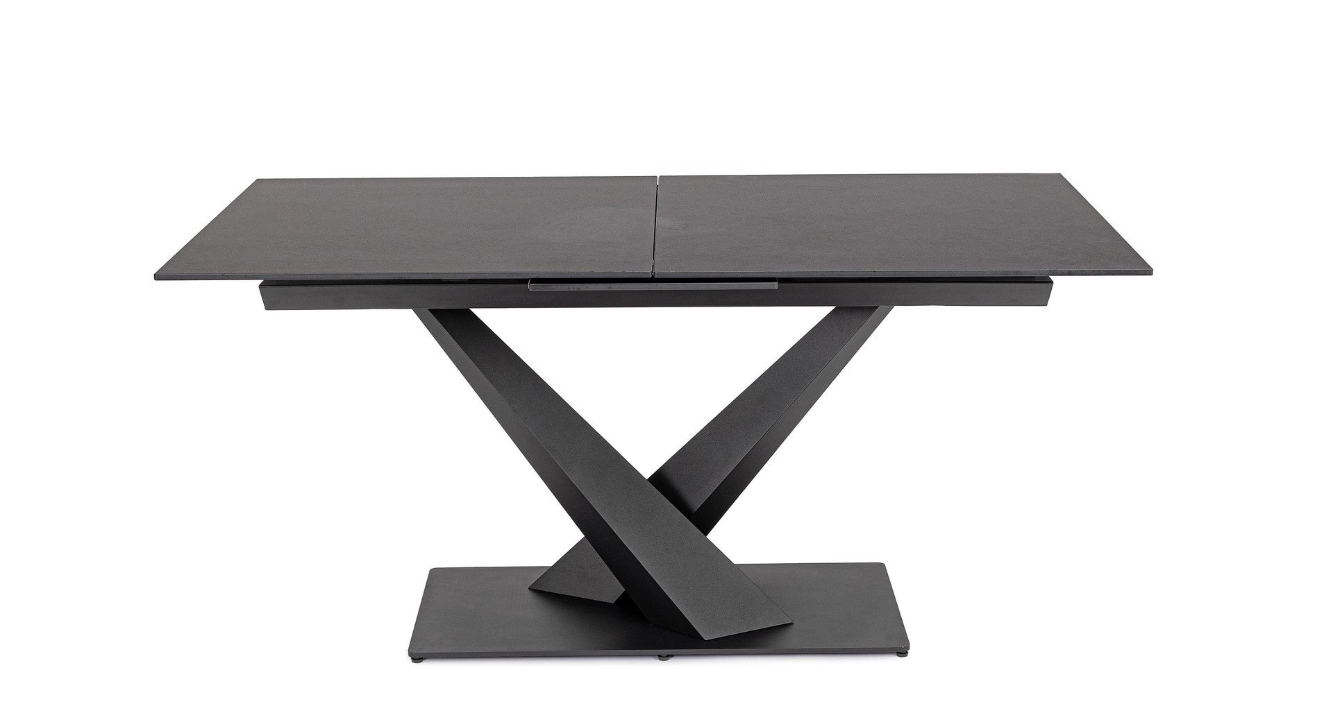 Tavolo allungabile in gres porcellanato effetto marmo 160-200x90 cm