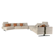 Divano chaise longue relax modulare sinistro in tessuto sabbia