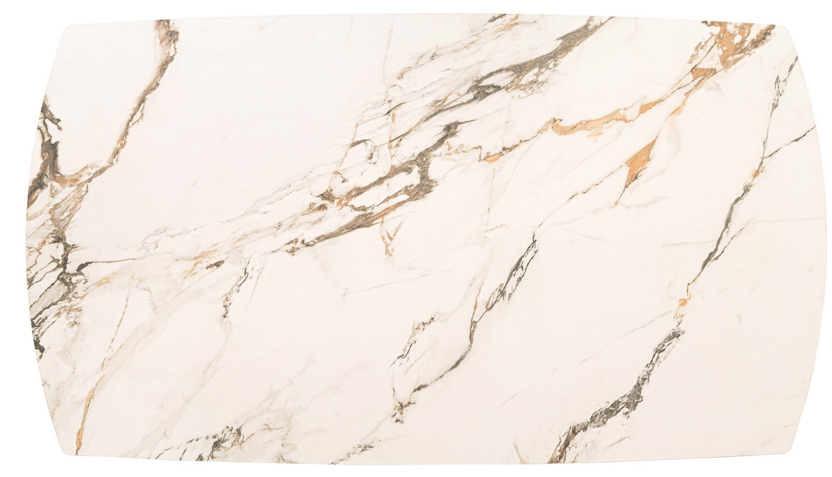 Tavolo allungabile in gres porcellanato effetto marmo 160-240x90 cm