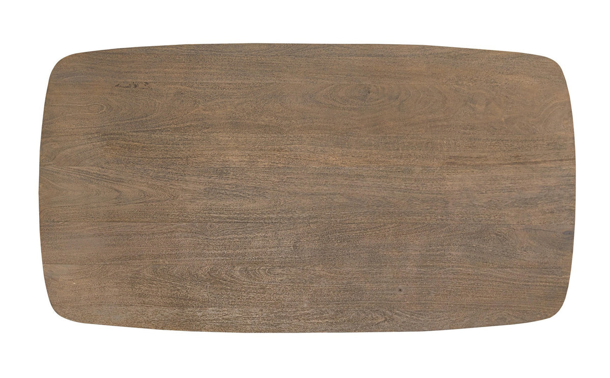 Tavolo in legno di mango con base in acciaio effetto materico 220x100 cm