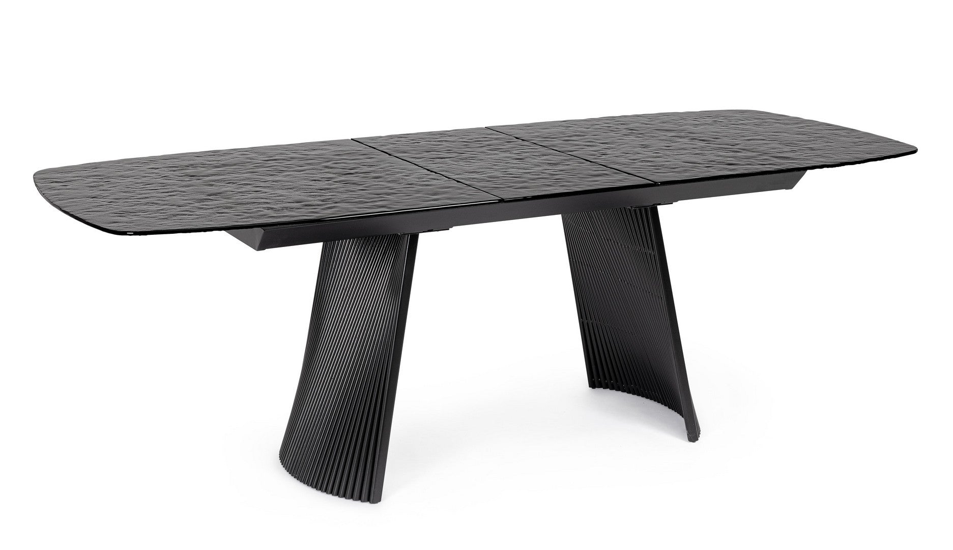 Tavolo allungabile in vetro effetto bocciardato 180-220x90 cm
