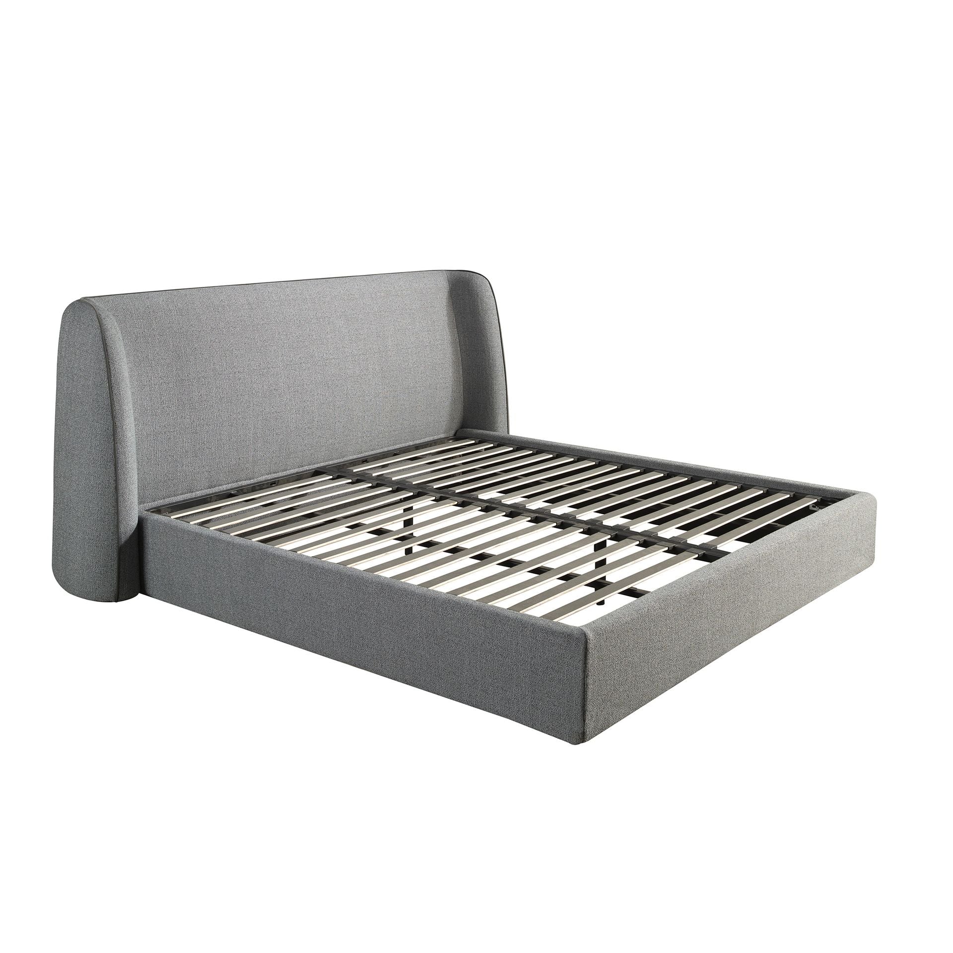 Letto in tessuto grigio scuro