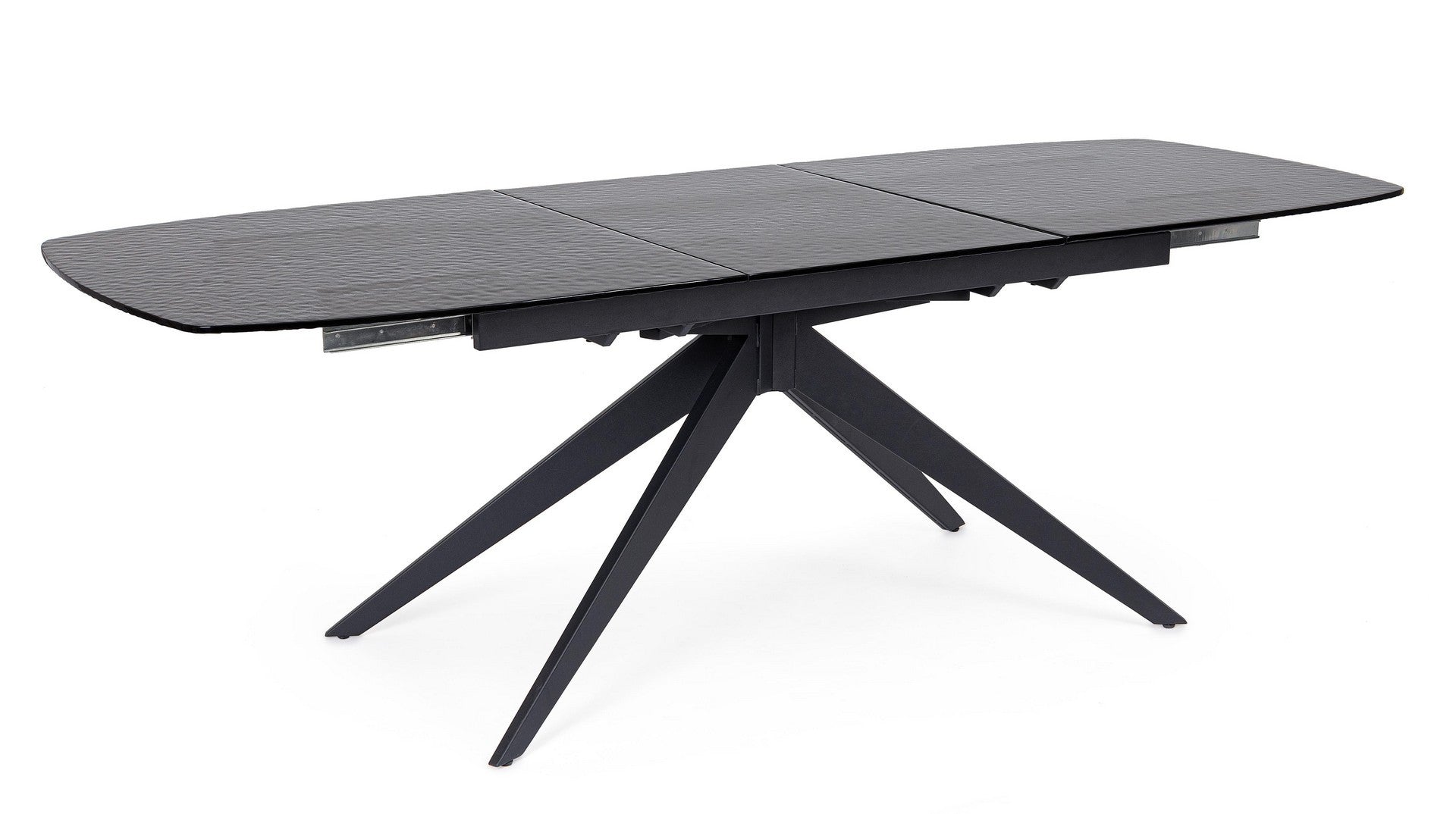 Tavolo allungabile in vetro temperato sagomato 180-240x90 cm
