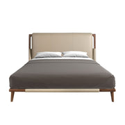 Letto in similpelle color visone