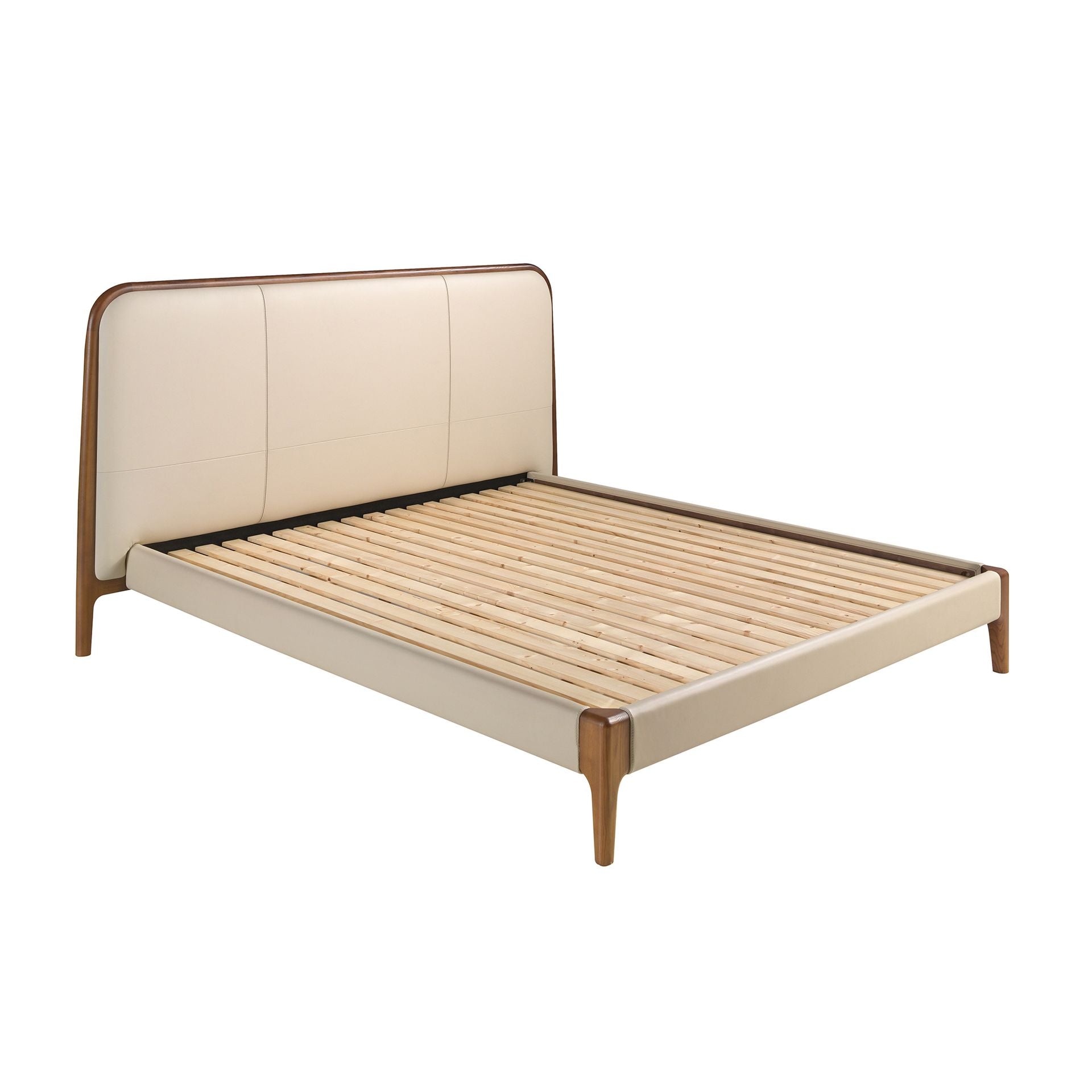 Letto in similpelle color crema