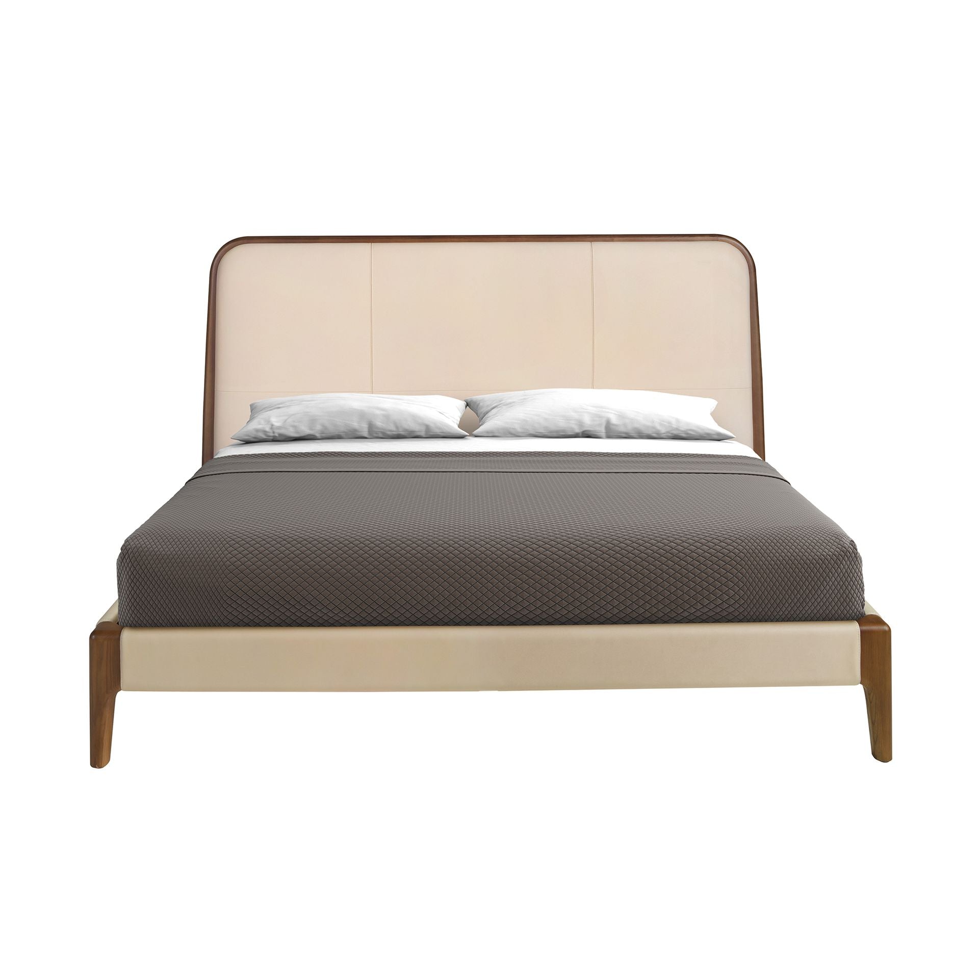 Letto in similpelle color crema