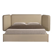 Letto in similipelle color visone