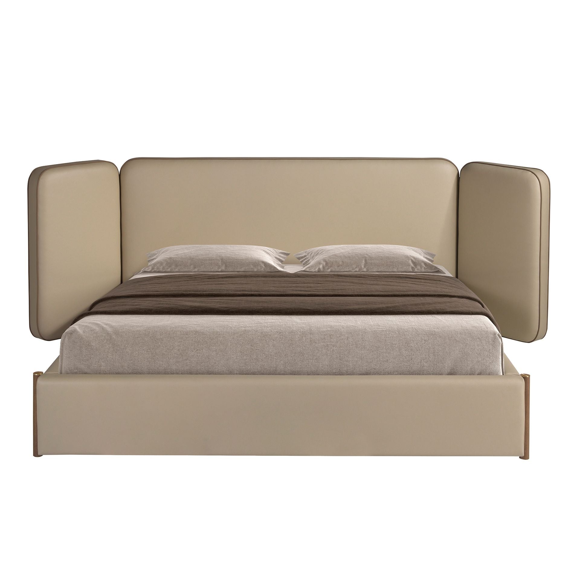 Letto in similipelle color visone