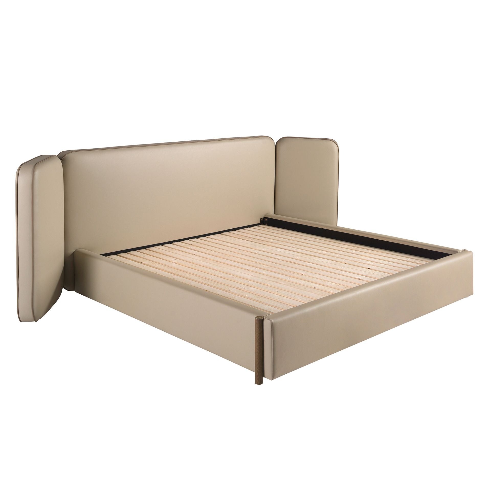 Letto in similipelle color visone