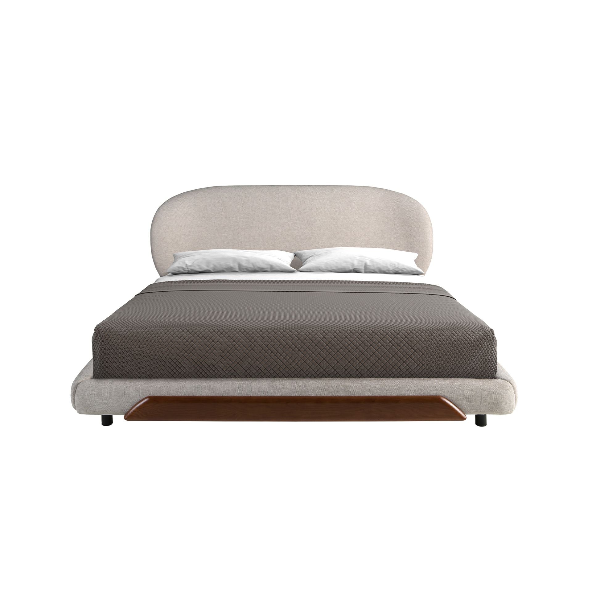 Letto in tessuto grigio chiaro