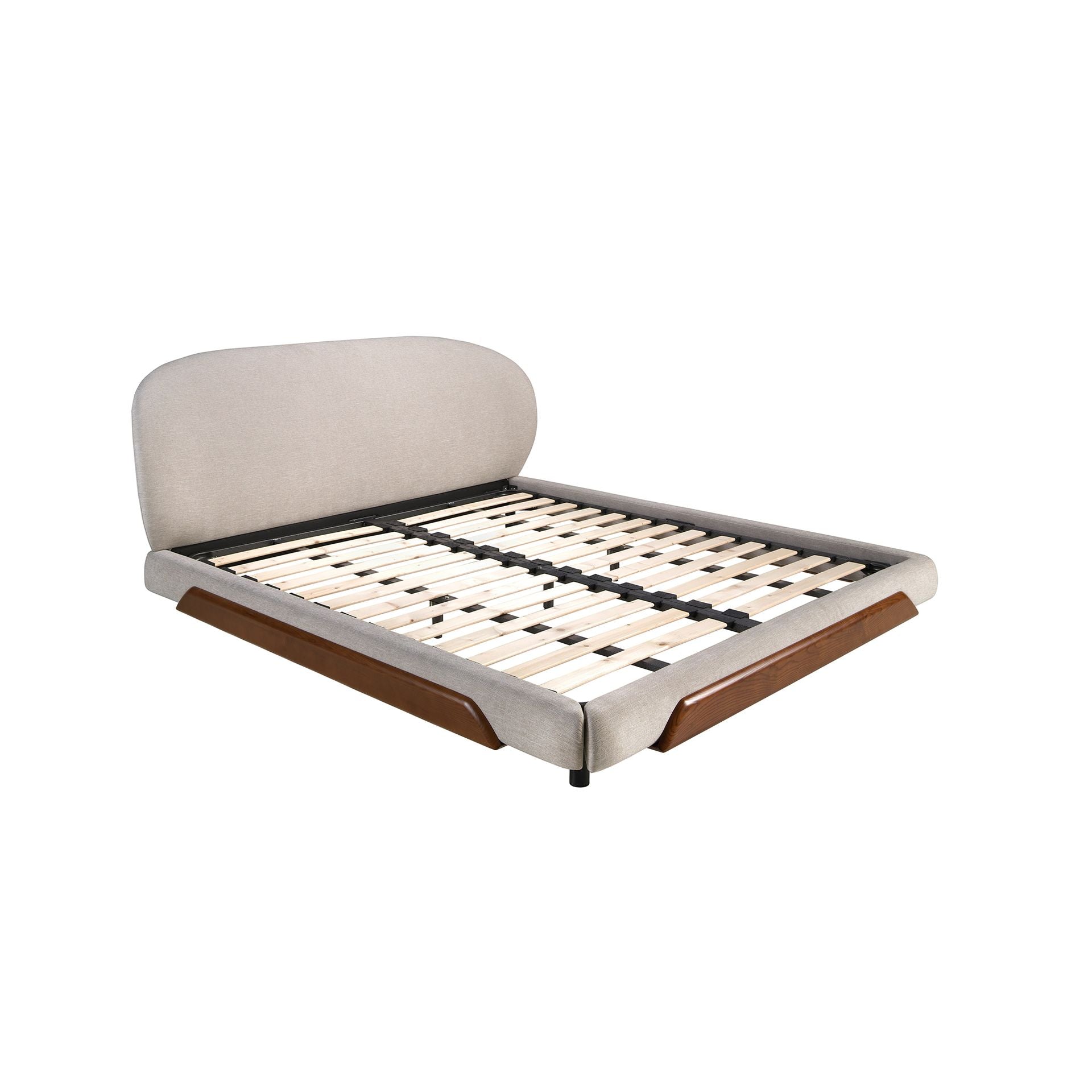 Letto in tessuto grigio chiaro