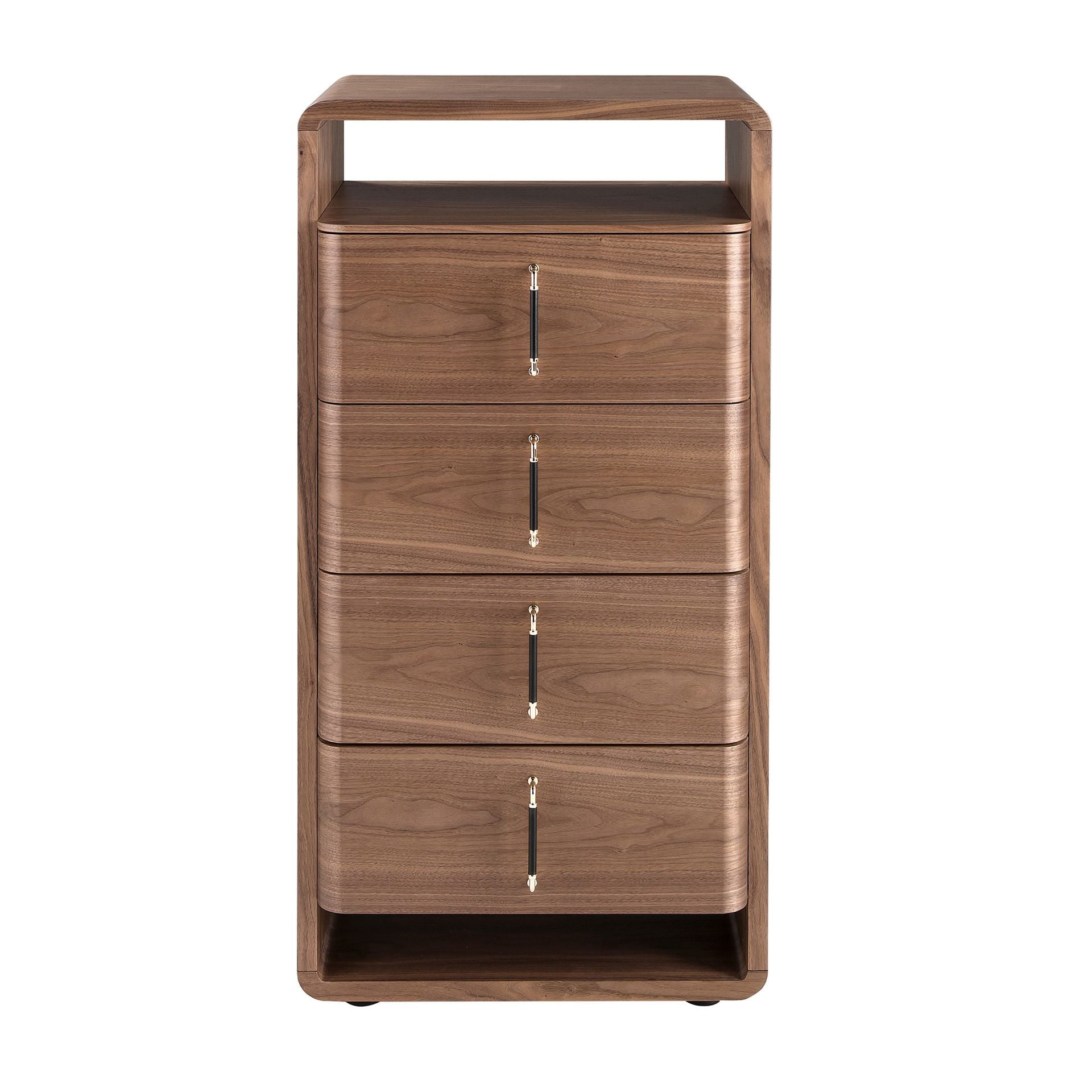 Chiffonier in noce e PVC nero