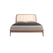 Letto in similpelle color sabbia
