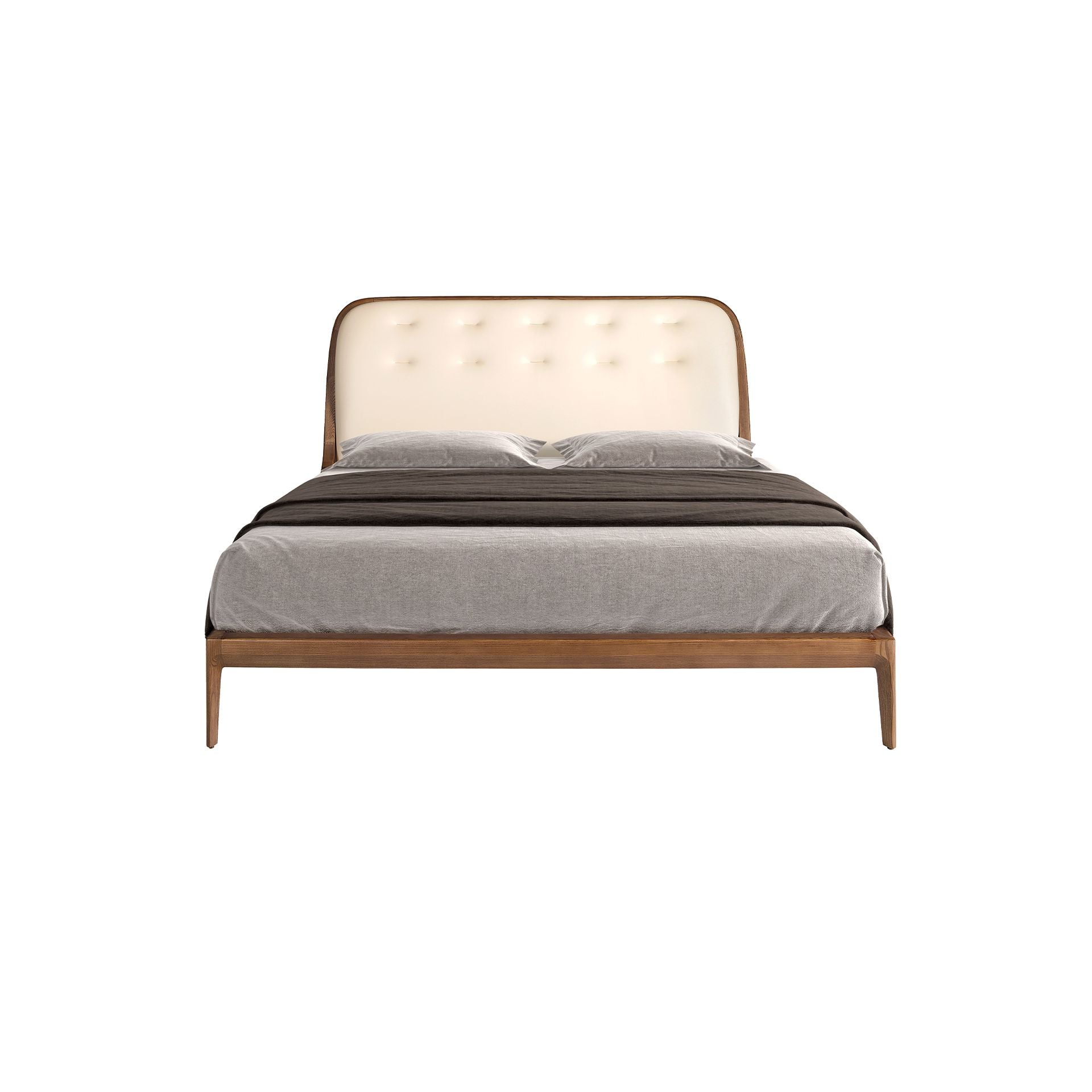 Letto in similpelle color sabbia