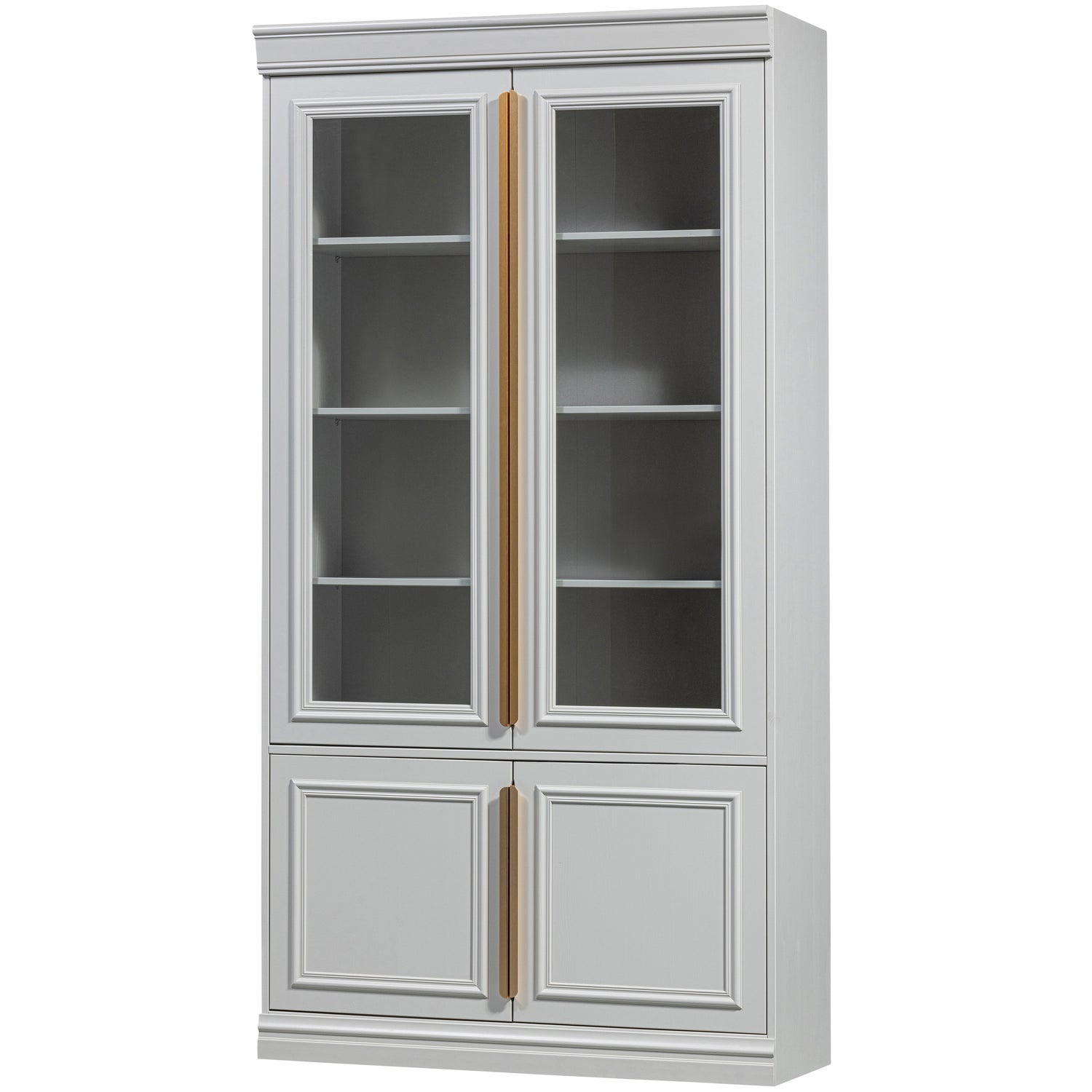 Vetrina organize con ante in vetro 44 cm pino nebbia [fsc]