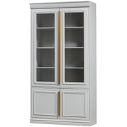 Vetrina organize con ante in vetro 44 cm pino nebbia [fsc]