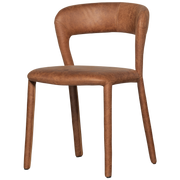 Sedia da pranzo nobile in pelle cognac
