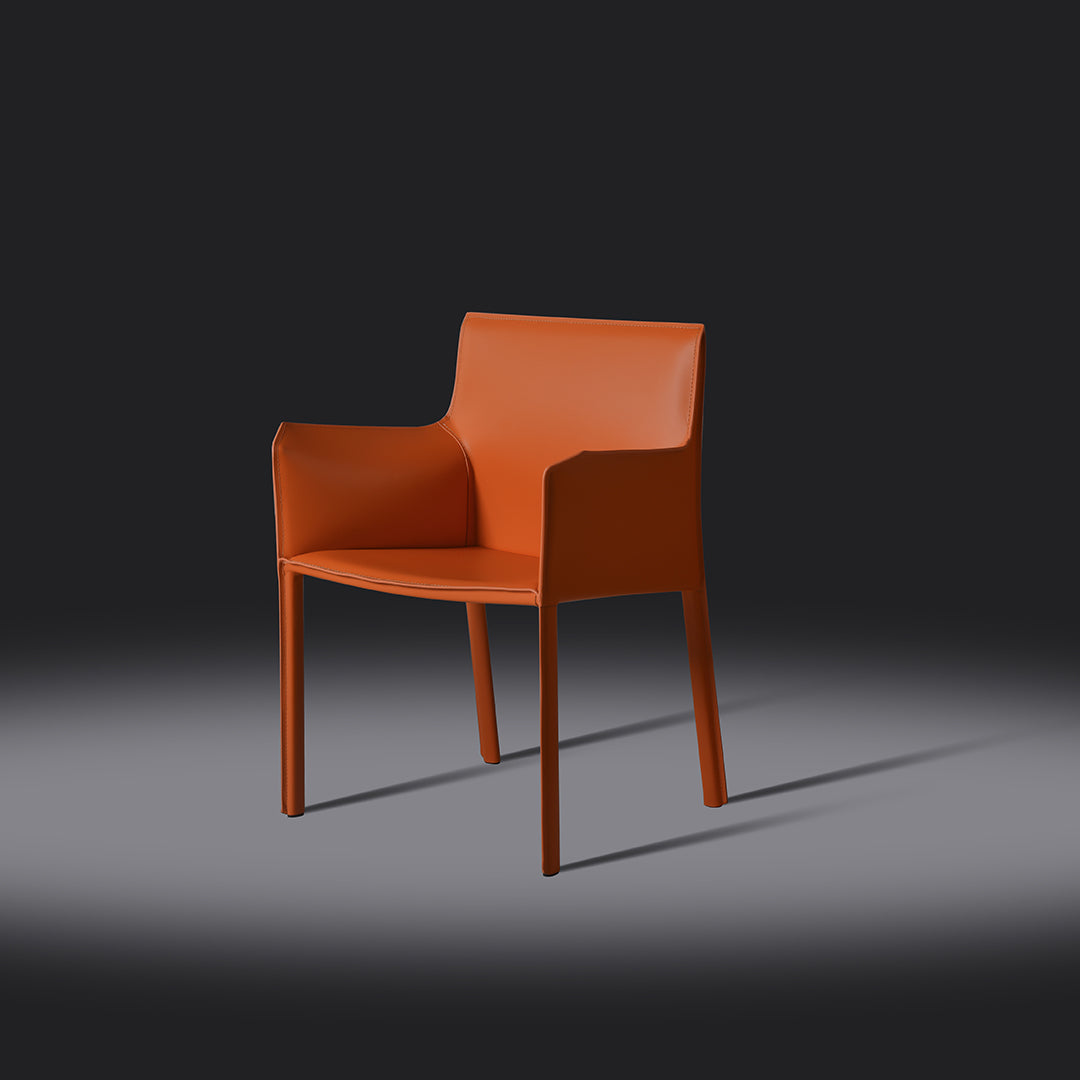 Sedia da pranzo con braccioli lusaka arancione