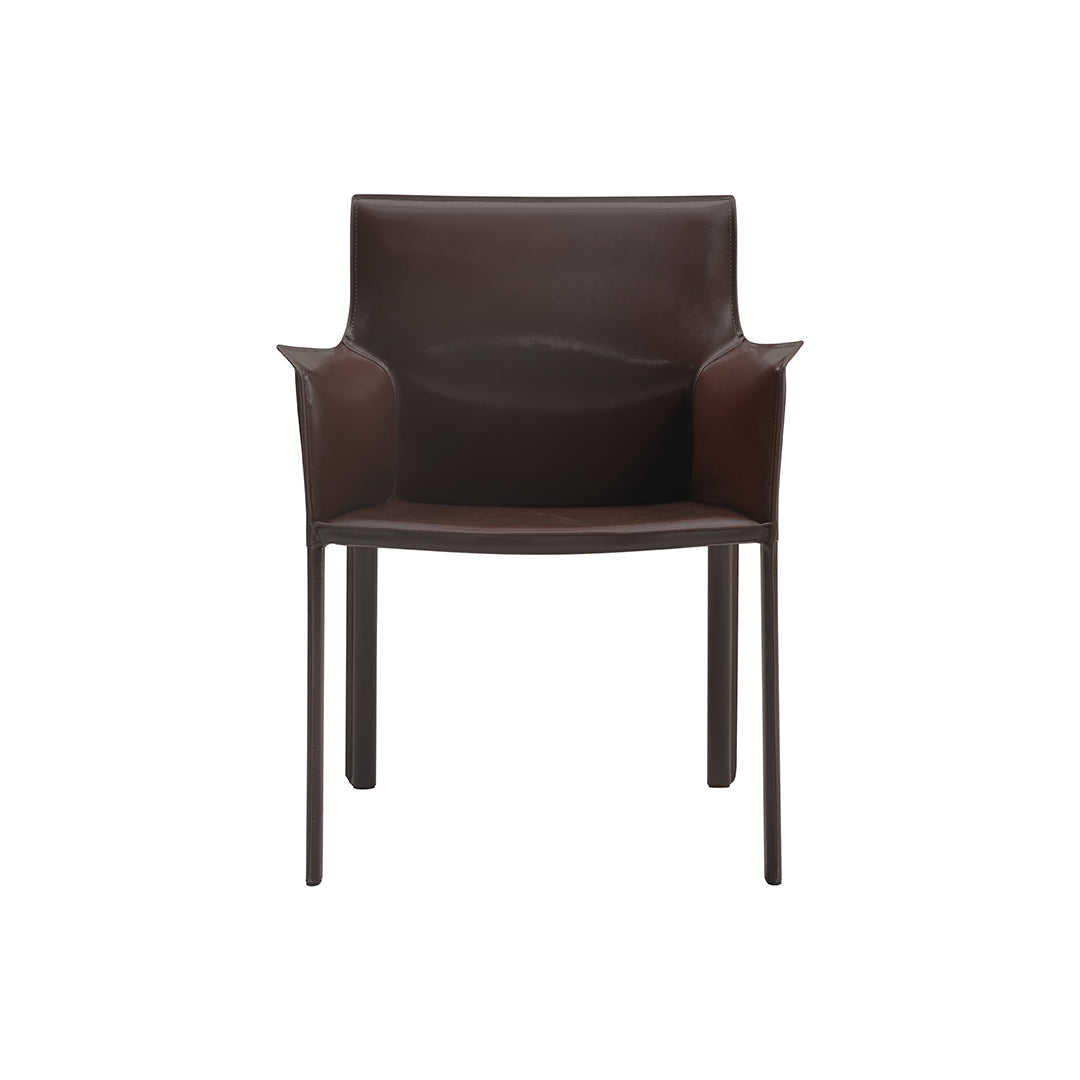 Sedia da pranzo con braccioli lusaka marrone scuro
