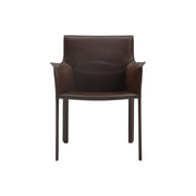 Sedia da pranzo con braccioli lusaka marrone scuro