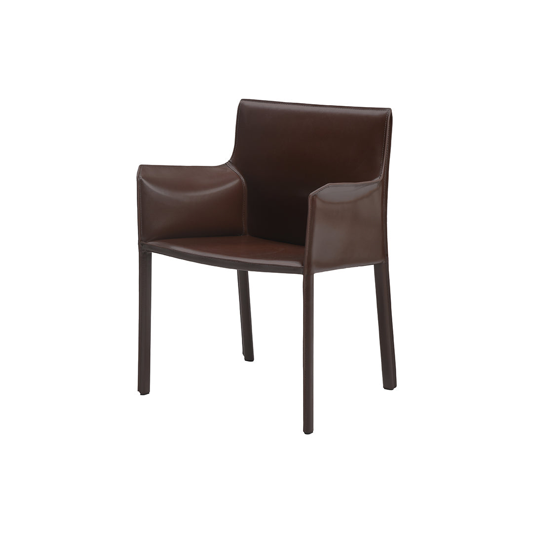 Sedia da pranzo con braccioli lusaka marrone scuro