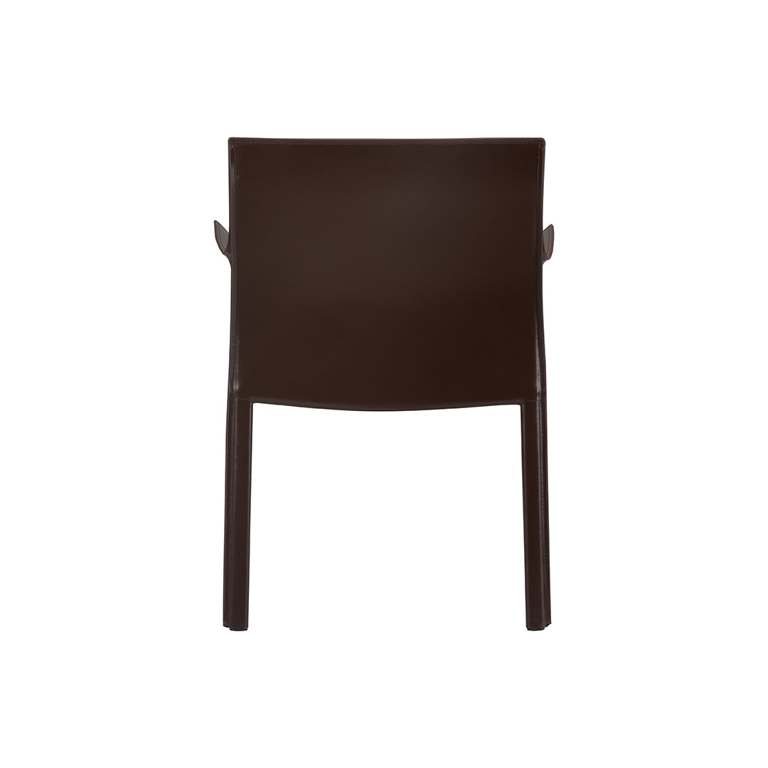 Sedia da pranzo con braccioli lusaka marrone scuro