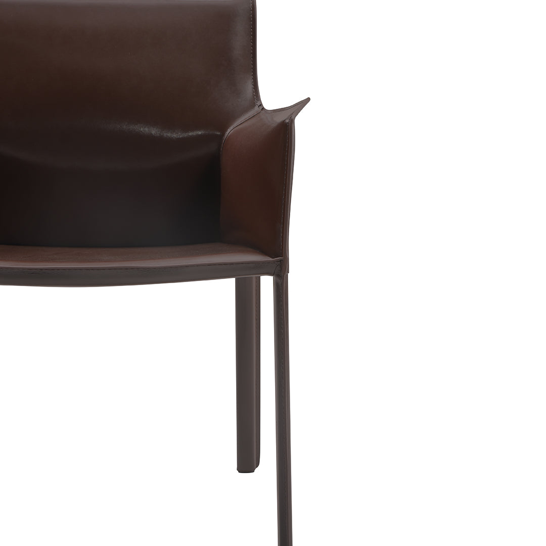 Sedia da pranzo con braccioli lusaka marrone scuro