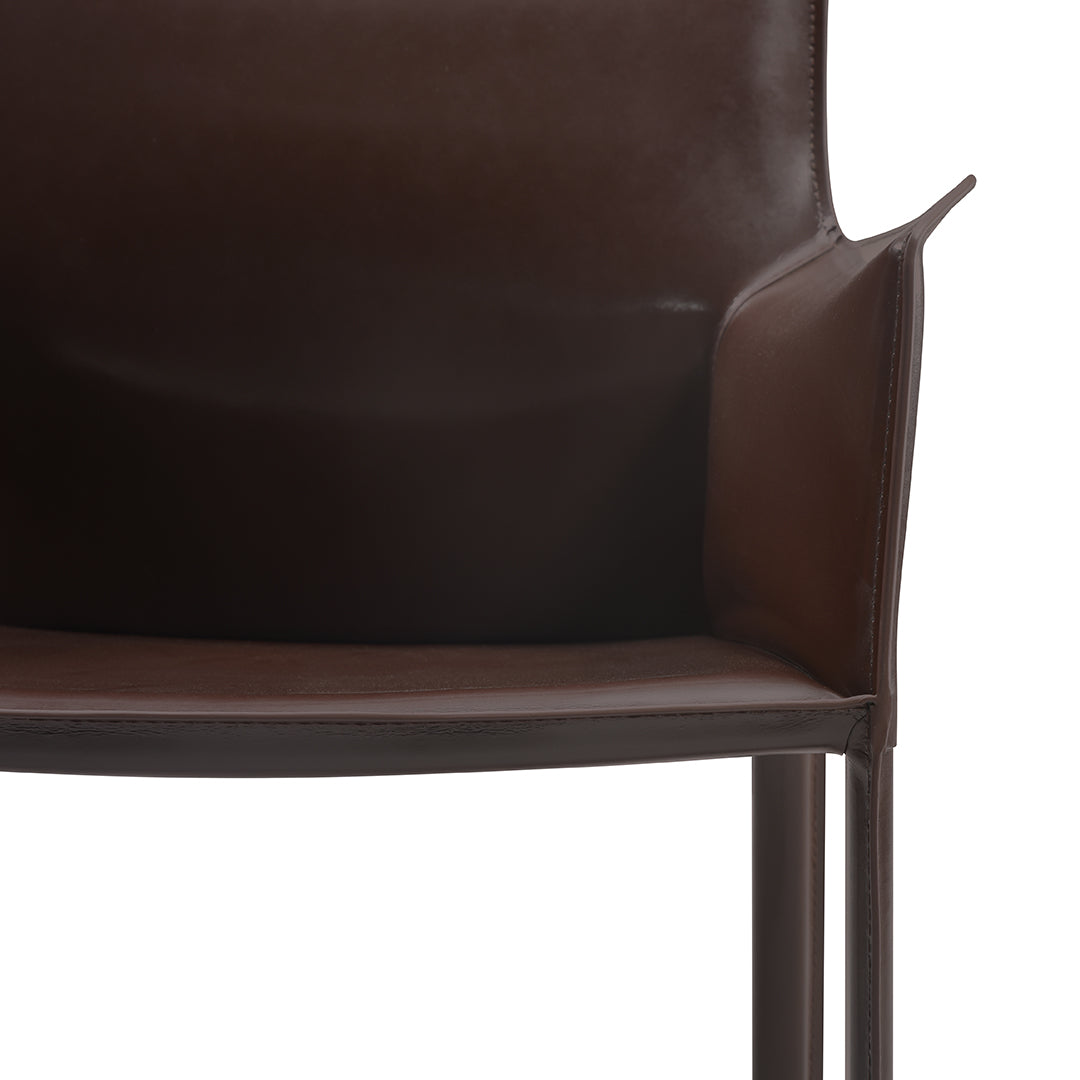 Sedia da pranzo con braccioli lusaka marrone scuro