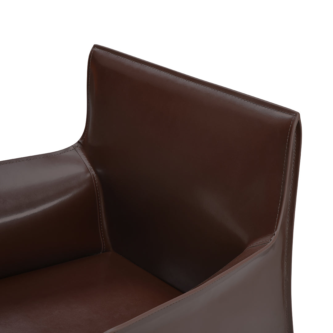 Sedia da pranzo con braccioli lusaka marrone scuro