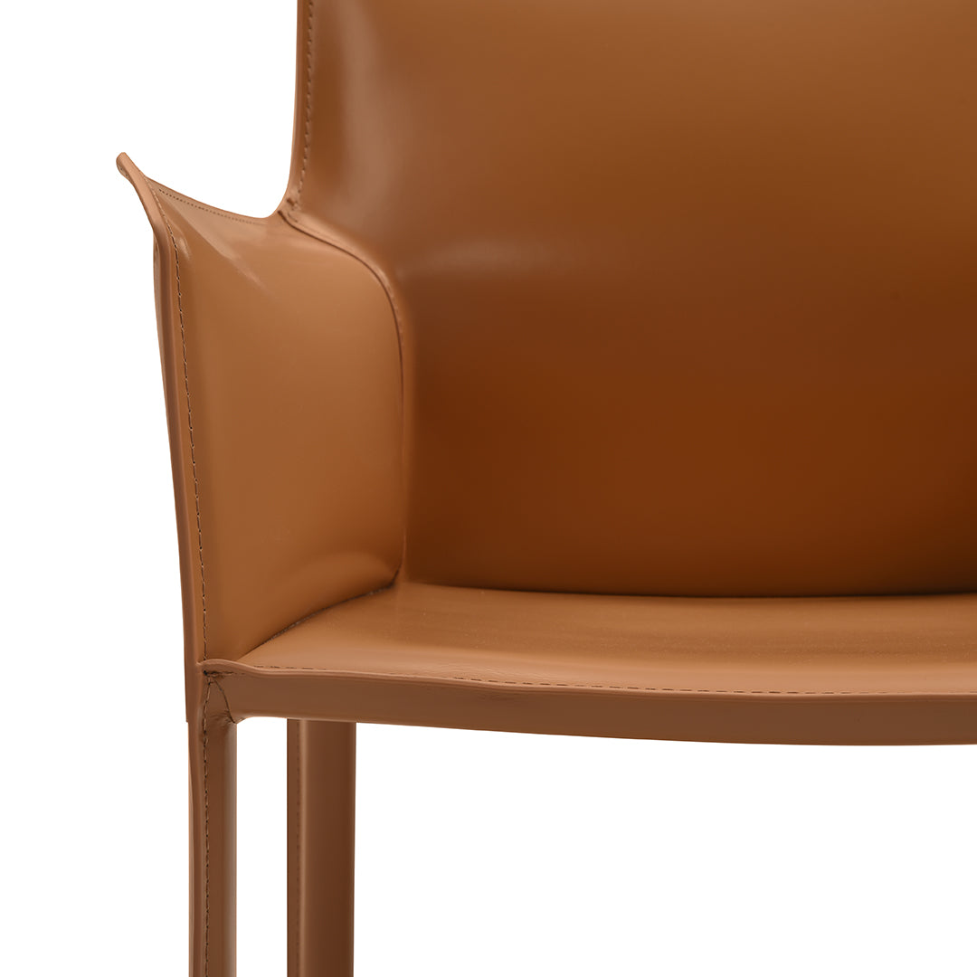 Sedia da pranzo con braccioli lusaka marrone chiaro