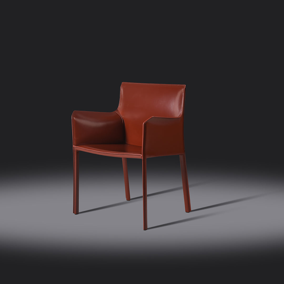 Sedia da pranzo con braccioli lusaka burgundy