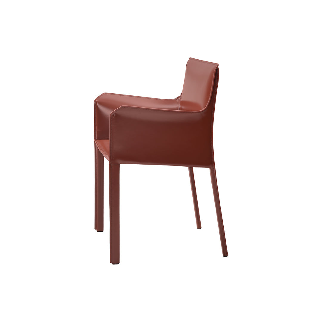 Sedia da pranzo con braccioli lusaka burgundy