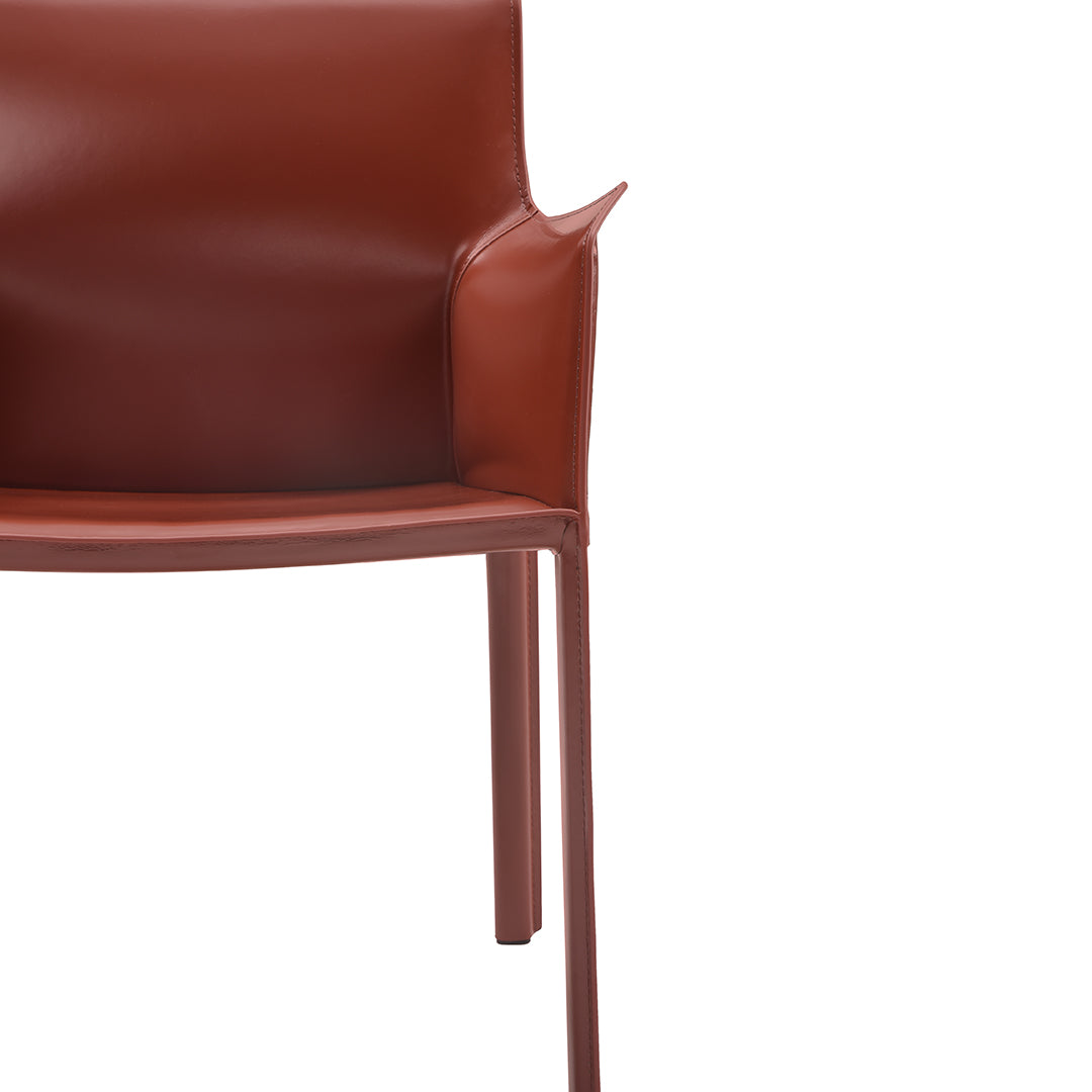 Sedia da pranzo con braccioli lusaka burgundy