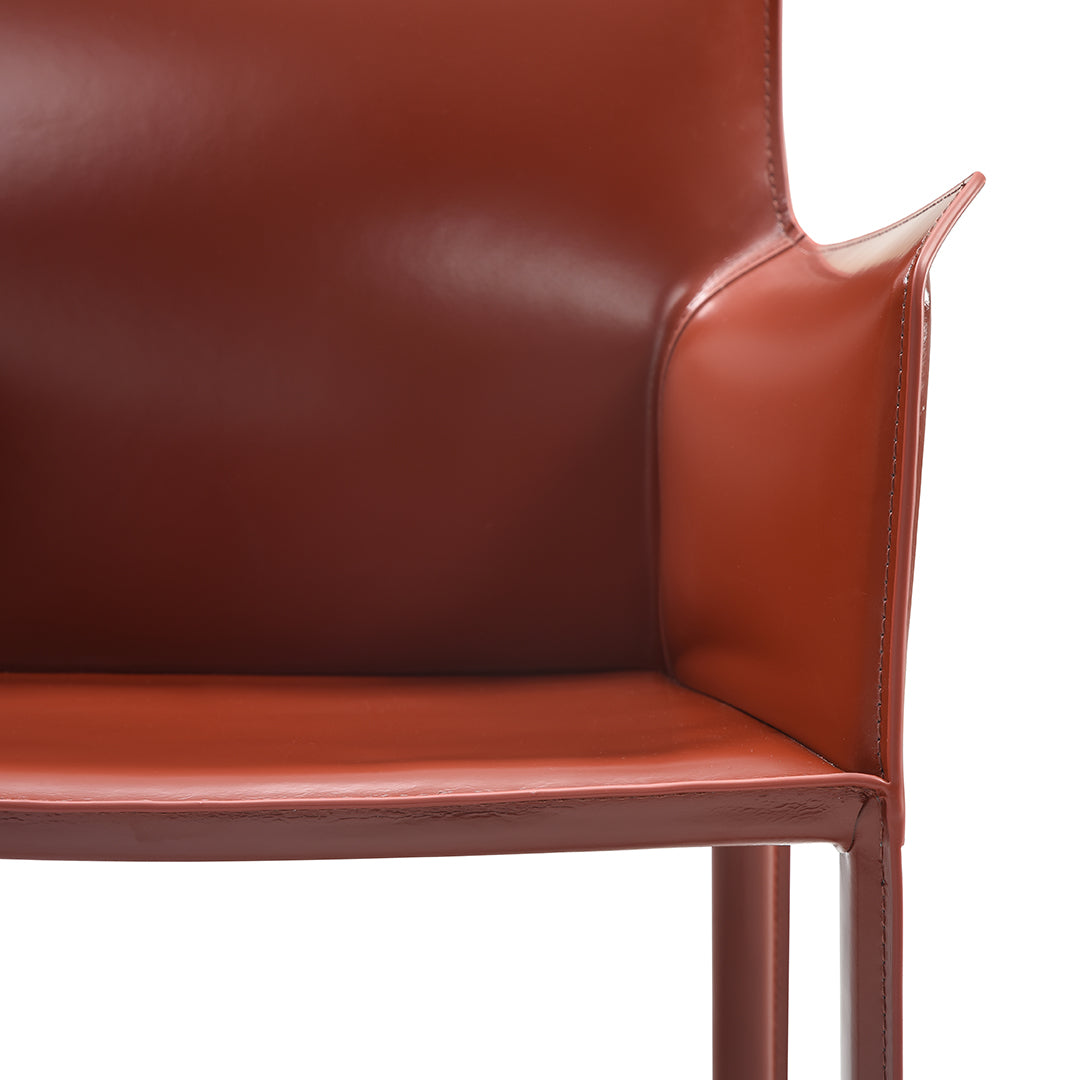 Sedia da pranzo con braccioli lusaka burgundy