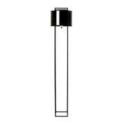 Lampada da terra in PVC nero e dorato lucido e acciaio nero