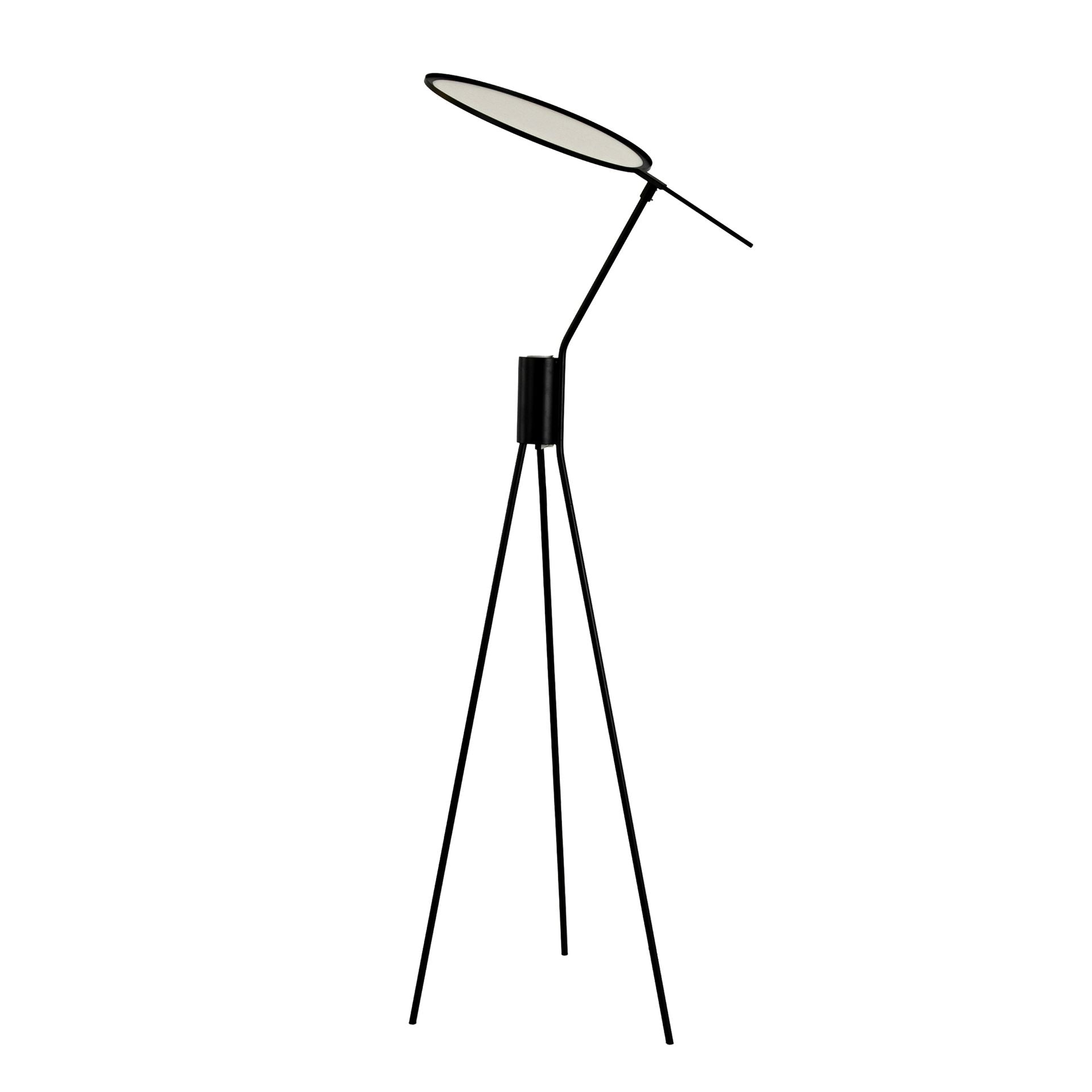 Lampada da terra in acciaio nero