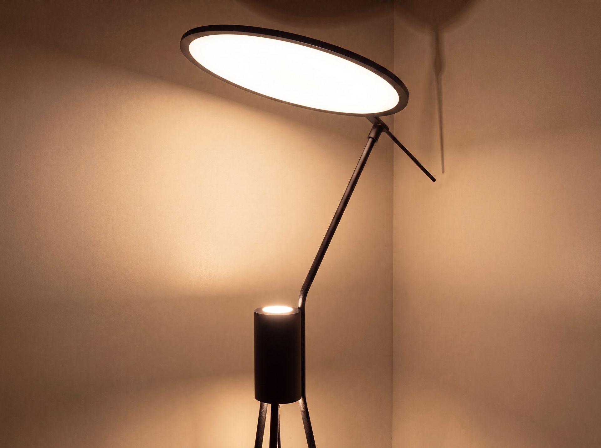 Lampada da terra in acciaio nero
