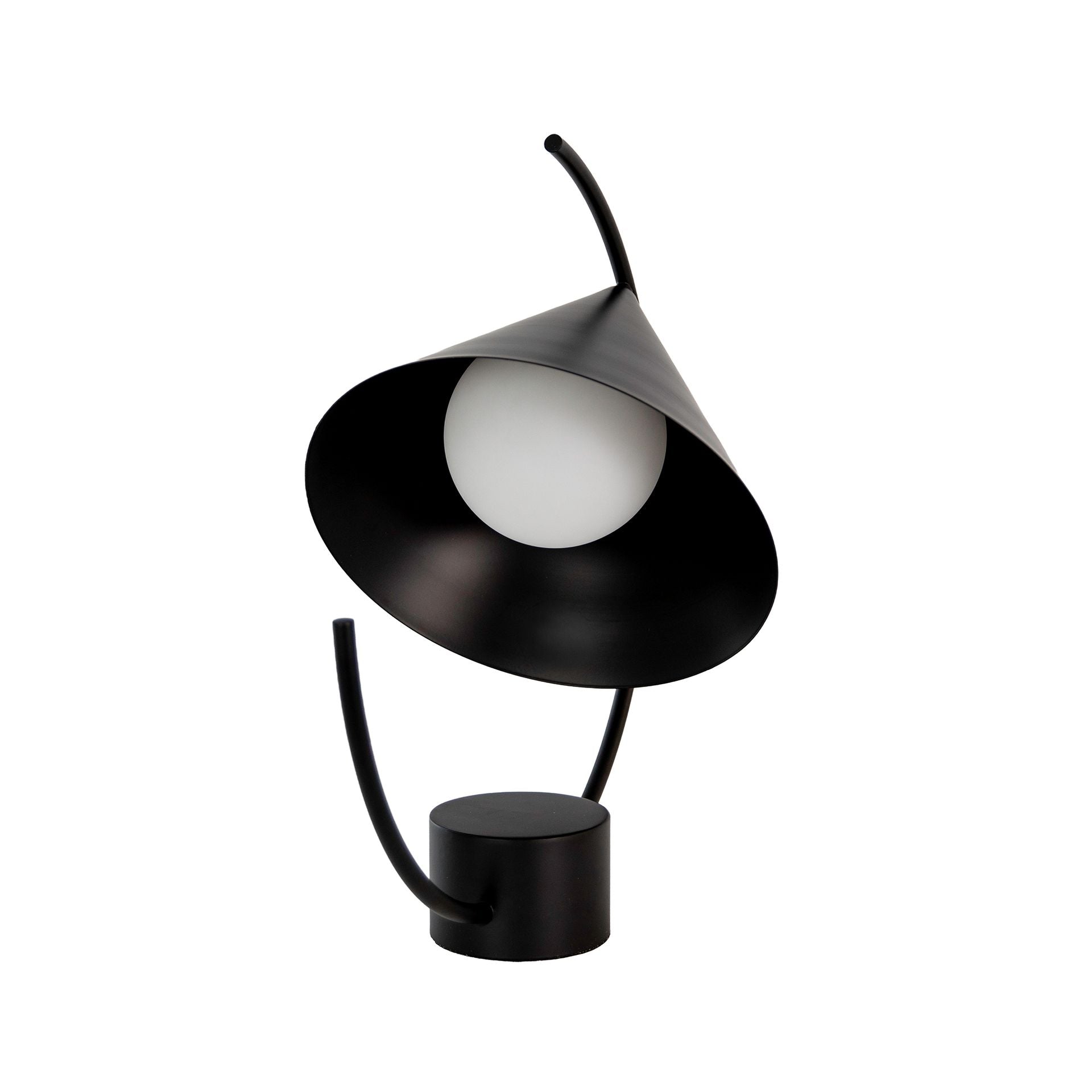 Lampada da tavolo in acciaio nero