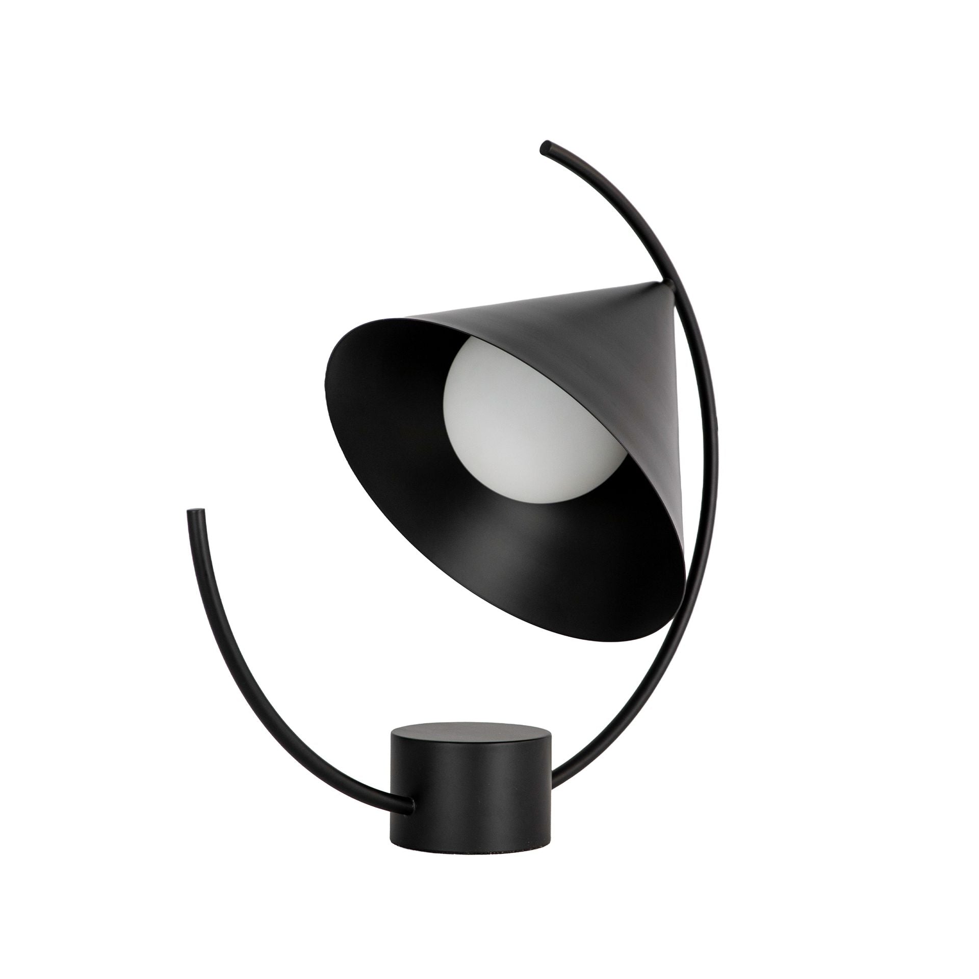 Lampada da tavolo in acciaio nero