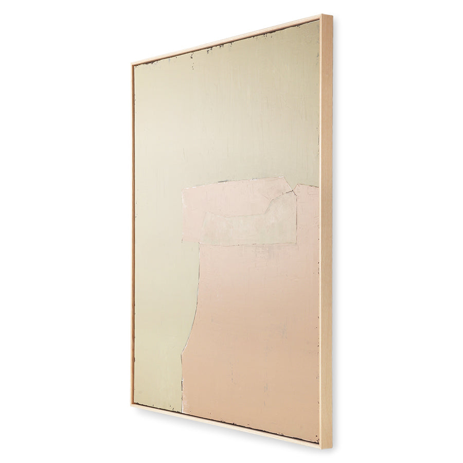 Quadro astratto oliva/nudo 100x120 cm