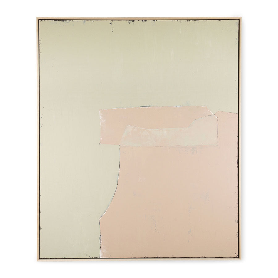 Quadro astratto oliva/nudo 100x120 cm