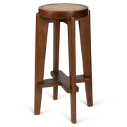 High Bar Stool Cane DT.W.19. H78cm - Dark Brown - Pierre Jeanneret Edition