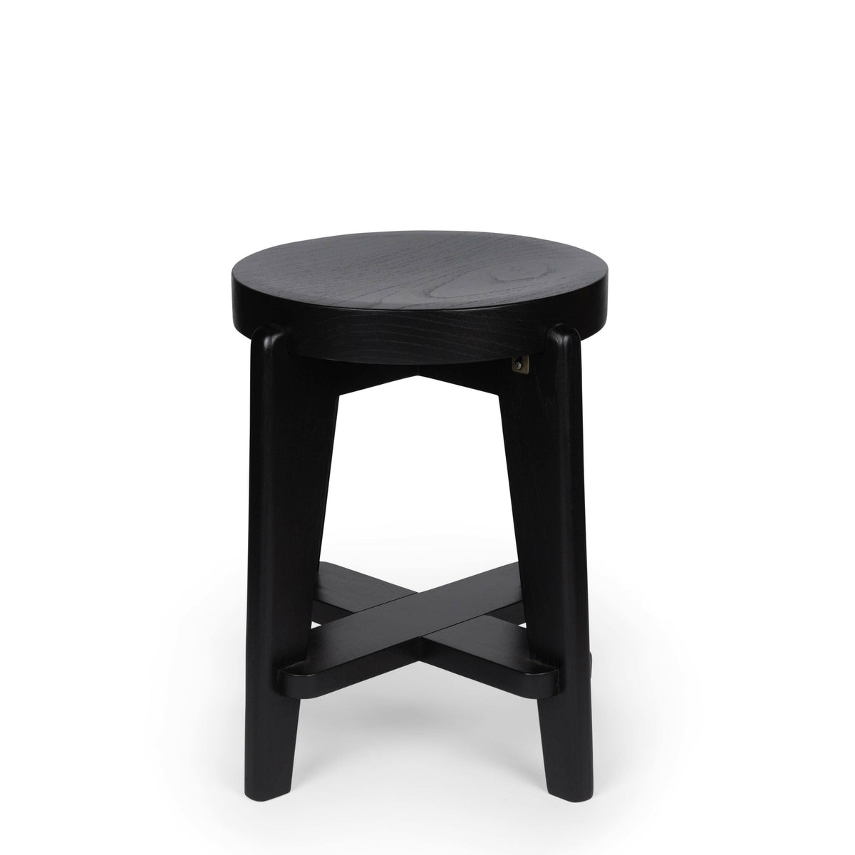 Sgabello basso Low Bar Stool Wood DT.W.19. H47cm - Charcoal Black - Pierre Jeanneret Edition